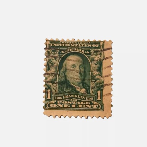 Rare Series 1902 Benjamin Franklin 1 Cent Stamp Vintage - Picture 3 of 4